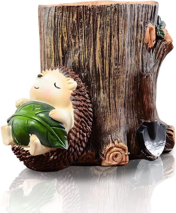 Sød Pindsvin Skrivebords Pen/Blyant Pot Holder Tandbørsteholder Resin