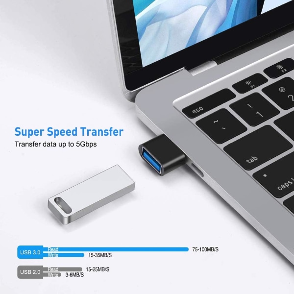 Adapter (2-pakke)USB C til USB A (OTG) USB Type C-adapter for MacB