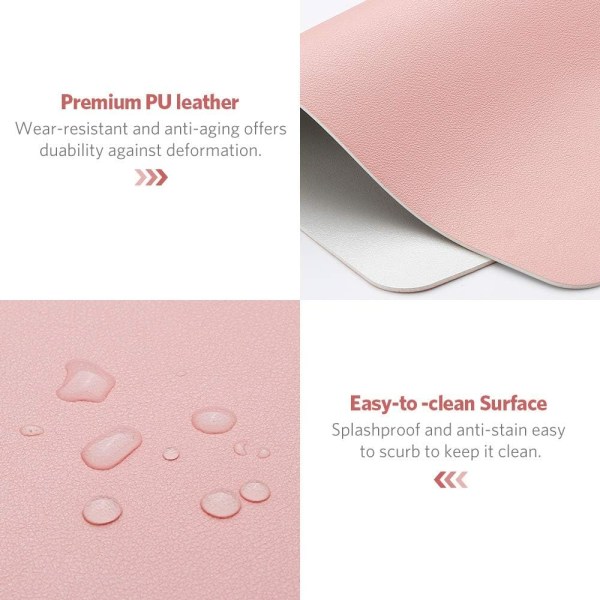 Mouse Pad 270x210x2mm, Non-Slip Waterproof PU Leather Desk Mat fo