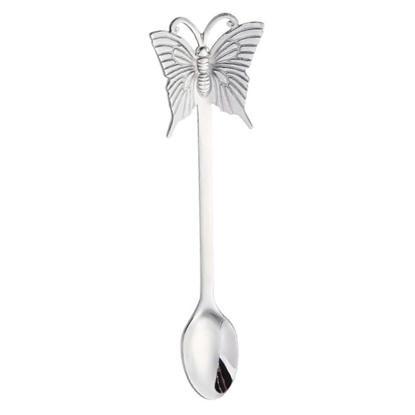 Regnbue Rustfritt Stål Kaffe Te Månekake Frukt Sommerfugl Skje Gaffel Bestikk 1 Spoon