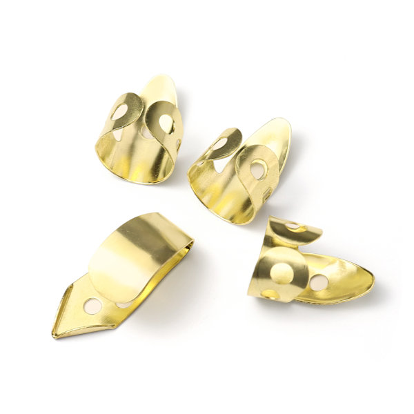 3 Fingerplockar + 1 Tummplock - Metall/Guld - Justerbara