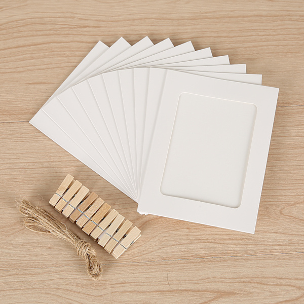 ##/30 kpl 4x6 tuuman Kraft-paperikuvakehyksiä ripustamiseen DIY-seinäkoristeluun klipsien ja köysien kanssa valokuville##/