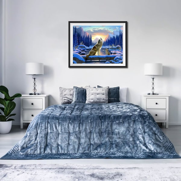 Wolf Diamond painting -maalaussarjat aikuisille, susipennuille 5D Diamond Pai