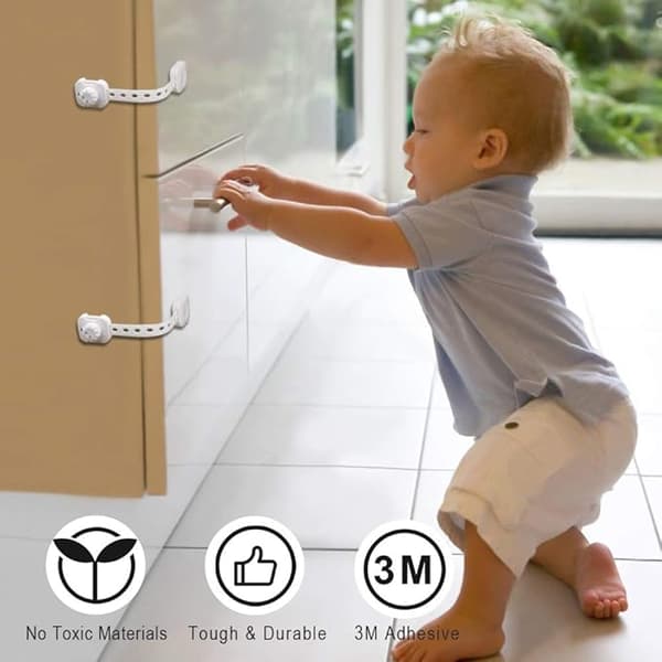 Babyturvallisuuslukko (Parannettu), 6 kpl Kaappilukkoja Lapsille