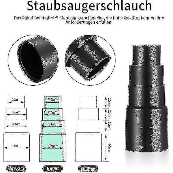 6 stycken dammsugaradapter, Universal dammsugaradapter, Dammsugarmunstycke omvandlingsadapter, V