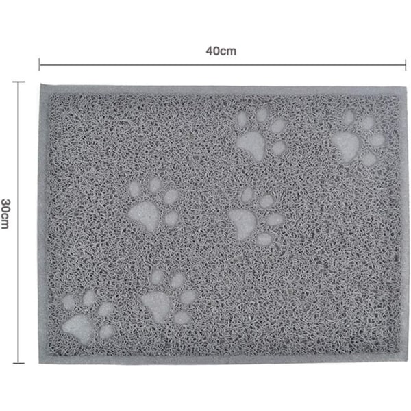 Fodermåtte til kæledyr, Vandafvisende Skridsikker Måtte til Hunde og Katte (Grå)