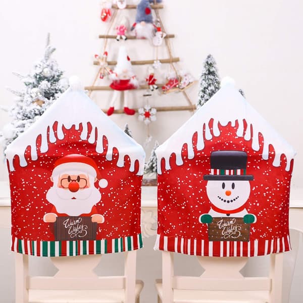 6 stycken juldekoration stolsöverdrag, Snögubbe Jultomte Pro