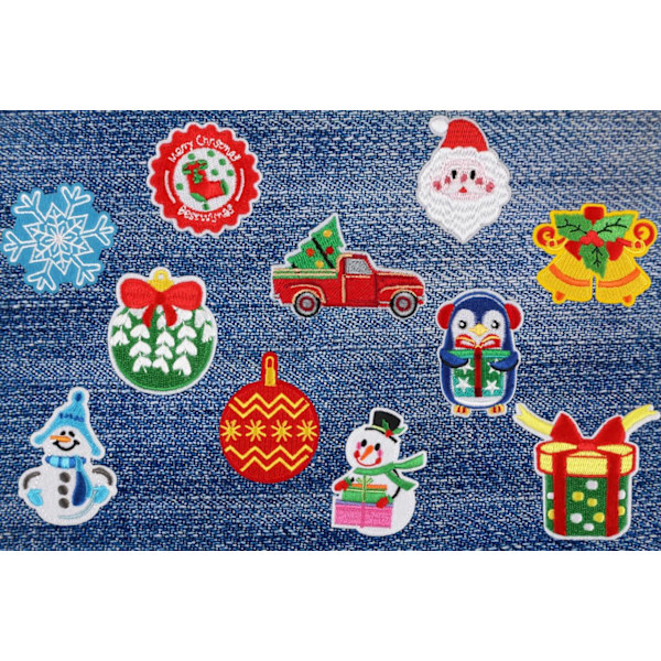 ##/26 stk. Julejern- og sybroderede patches til håndværk, tøj##/