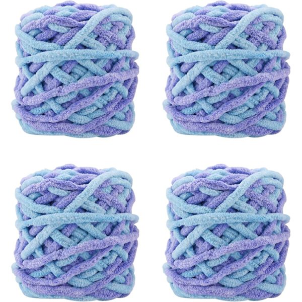 ##/(Lila Blå) 4-pack 100g Akryl Stickgarn för Virkning, Stickning##/