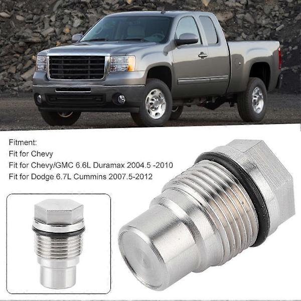 Racing Bränsle Rail Plug Tryckavlastningsventil Tillbehör Passar Dodge 6.7L Cummins
