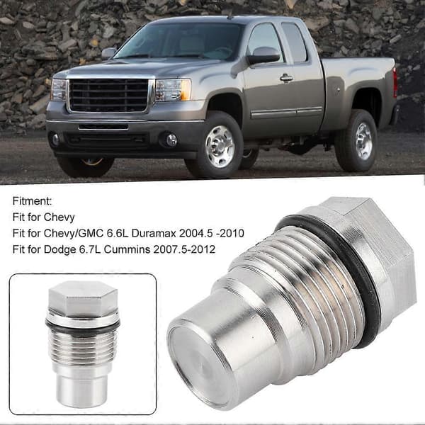 Racing Fuel Rail Plug Trykkavlastningsventil Tilbehør Passer for Dodge 6.7L Cummins