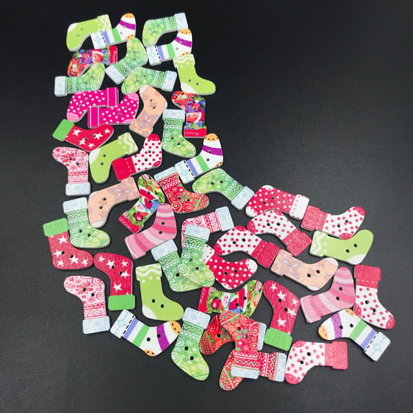 ##/50 st handgjorda DIY-knappar för julstövlar##/
