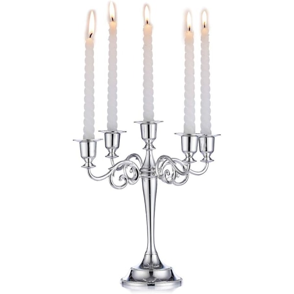 Silver Candelabra Ljusstake 5 Arm Ljusstakar 27cm Tall T