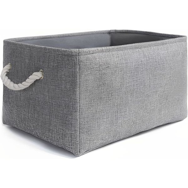 Foldbar Opbevaringsboks (36CM*26CM*16CM) Tyk Canvas med Tovhåndtag