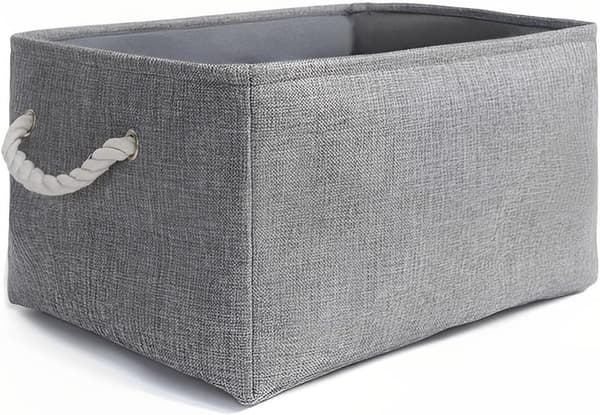 Foldbar Oppbevaringsboks (41CM*31CM*20CM) Tykt Lerret med Tauhåndtak