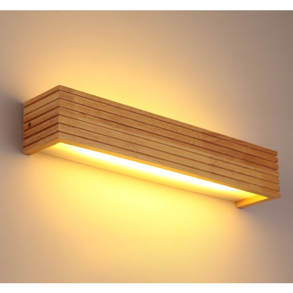 Modern Japansk Ek Vägglampa Nordisk Massiv Trä Vägglampa för Säng