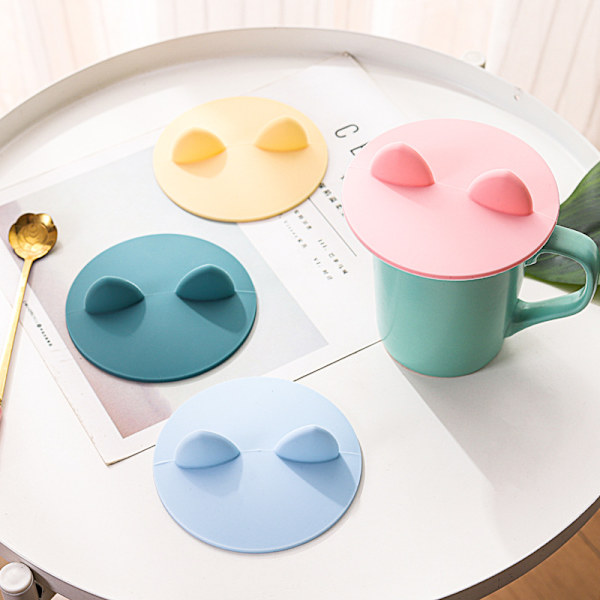 ##/4-pack Silikon Mugglock Cartoon Mugglock Silikon Mugglock Dammskydd Återanvändbar Silikon Tätningslock för Drycker i Kaffe Mugg##/