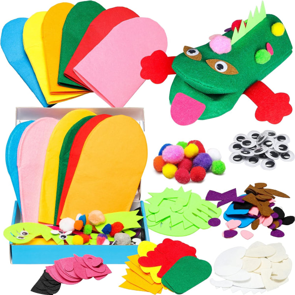 En filt hånddukke DIY kit for barn.
