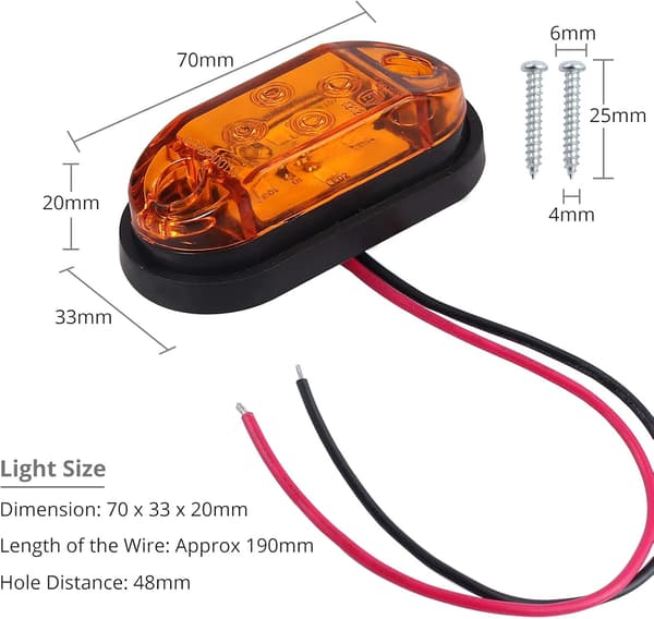 4x4LEDs Sidomarkeringsljus Fram Bak Ljus Frigångsljus Vattentät