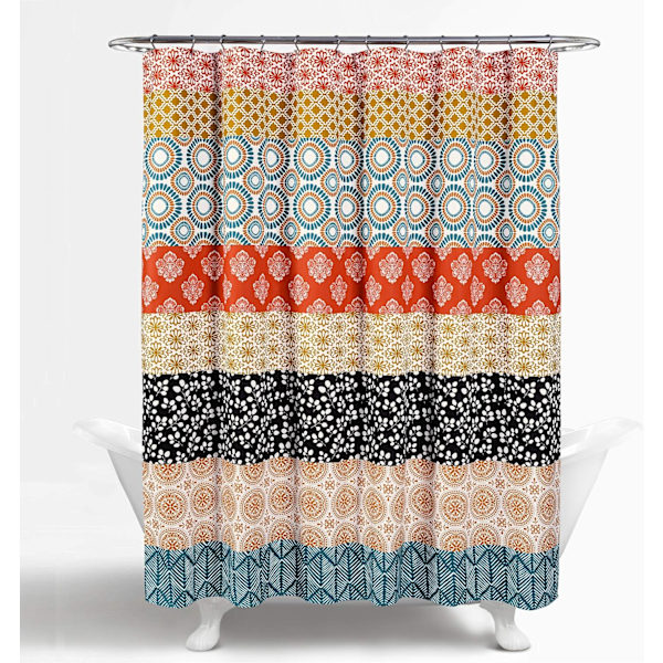 Boho Randigt Duschdraperi Färgglad Djärv Design 89 cm x 183 cm
