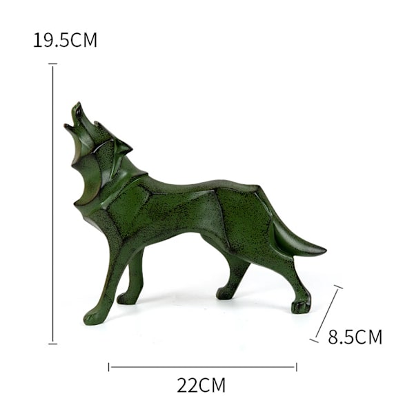 Ulveskulptur Ornamenter Skulptur Geometrisk Dyr Harpiks Wo