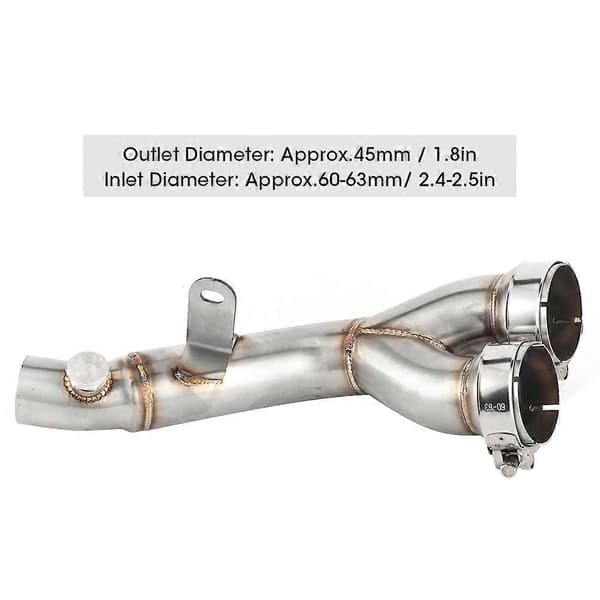 Eksos Midt-rør Katalysator Fjernet Decat Koblingsrør Passer for Yamaha YZFR6 2009-2014