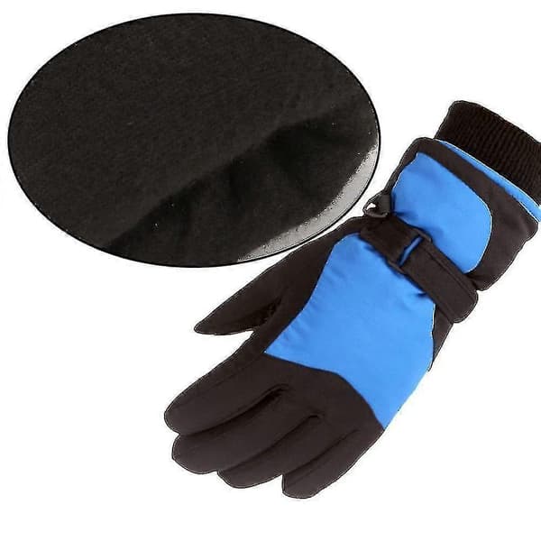 Skidhandskar för barn, vindtäta, vattentäta, ridhandskar, snöhandskar, halkfria Blue