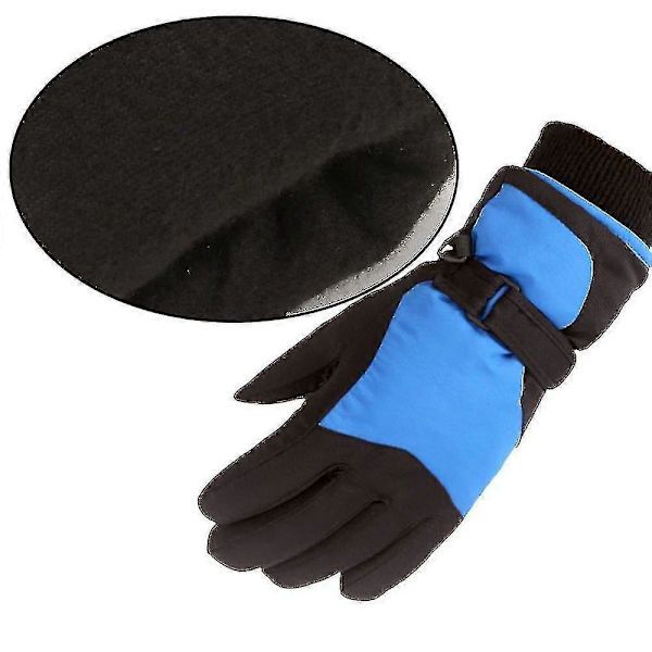 Skihansker for barn, vindtette, vanntette ridehansker, skihansker med antiskli Blue