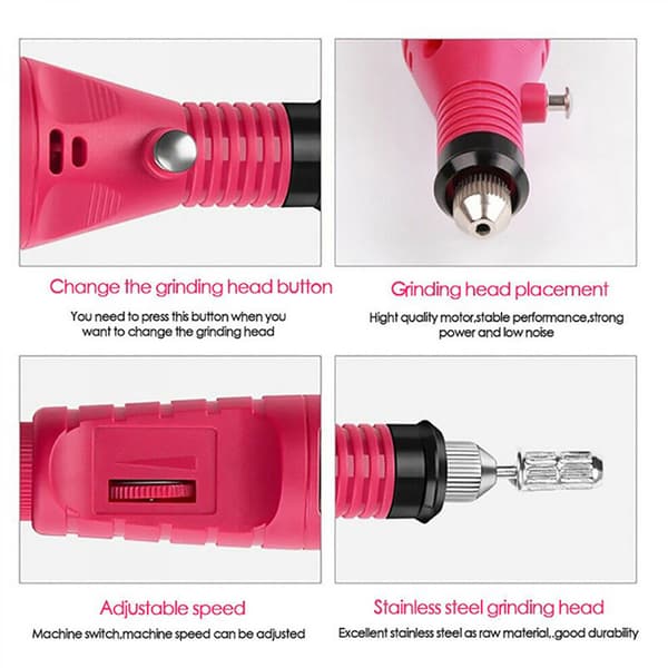 Rosa Gravyrverktygset, Multifunktionell Gravyrpenna DIY Roterande Verktyg