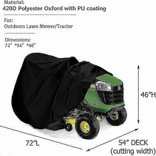 Kraftig, vandtæt traktordækken med Oxford 420d polyester til plæner op til 54 tommer