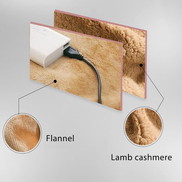 Camel USB elektrisk värmefilt (60x80cm)