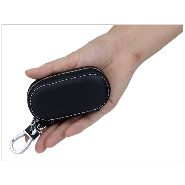 ##/Lädernyckel fodral med blixtlås##/