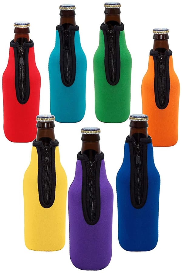 4 stk. Standard 330 ml Ølflaske Isolering med Lynlås Standard Dåse Isolering Neopren Dåse Isolering