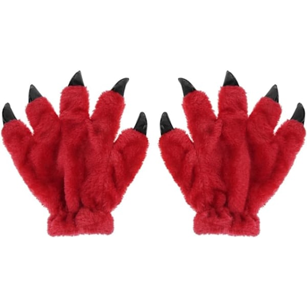 Klorvantar Halloween Röd Karneval Jul Söta Djur Tass Vantar