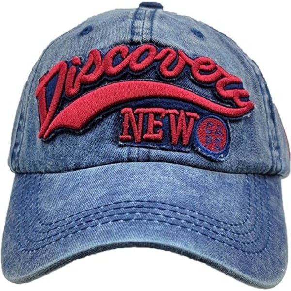 (blå) Baseball Cap Bomullsjusterbar Vasket Klassisk Dad Hat Vint