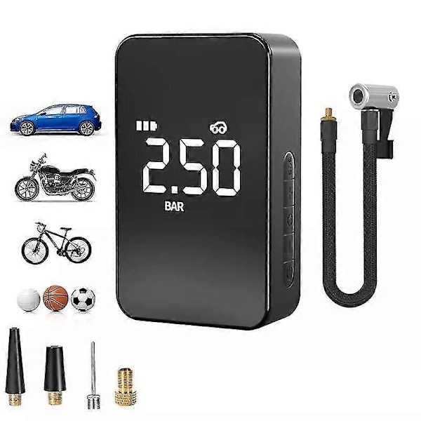 12V 140PSI 6000mAh Trådløs Mini Bil Dekk Elektrisk Bærbar Luftpumpe Digital Dekkoppblåser Trykk