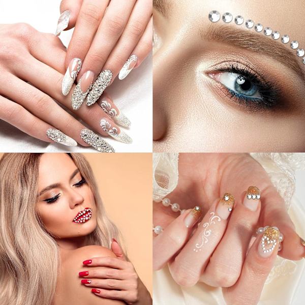 Diamantklistermærker Rhinestones, 650 Stykker Transparente Rhinestones C