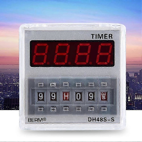 Programmerbart forsinkelsestidsrelæ Timer 0,1S-99H 8-Pin DH48s s (24V AC/DC)