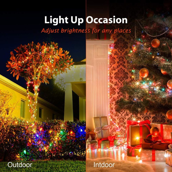 2 Pack 33ft LED String Lights with 100 Multi-Color LEDs, Battery