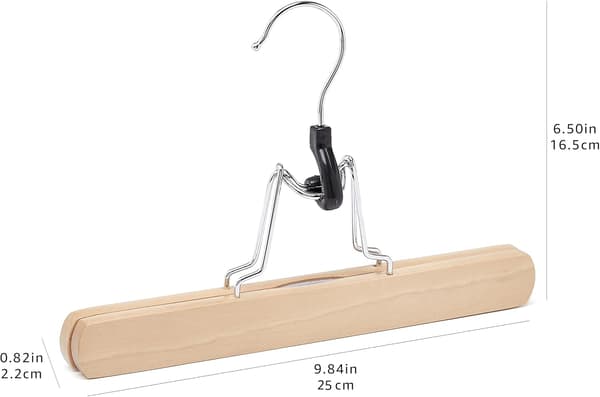 Set med 10 trägalgar för byxor, naturfärg