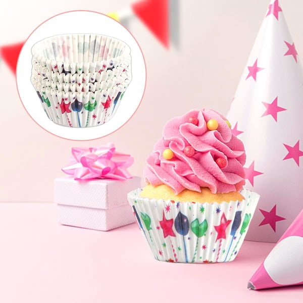 600 Stykker Bagepapir Ikke-Klistrende Bageforme, Regnbue Cupcake