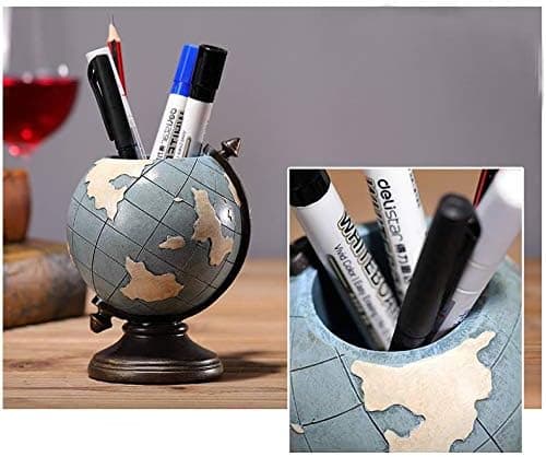 Globe Blyant- og Penneholder Vintage Blyantkopp Stativ Retro Hjem