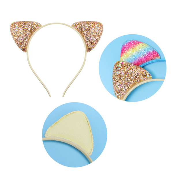 Glitter Cat Ears Pannband 1 st Kitty Pannband för tjejer och damer