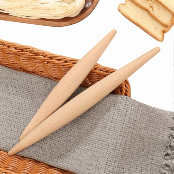Dobbelt-Tip Non-Stick Kagerulle Fint Træhåndværk Kagerulle Kage- og Pastatilbehør 23cm