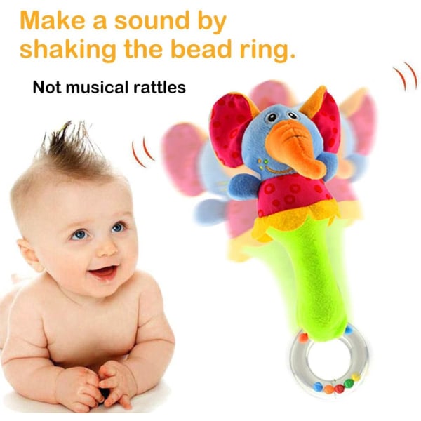 Baby Rattle Färgglad mjuk plyschleksak med ljud skallra för Baby 3