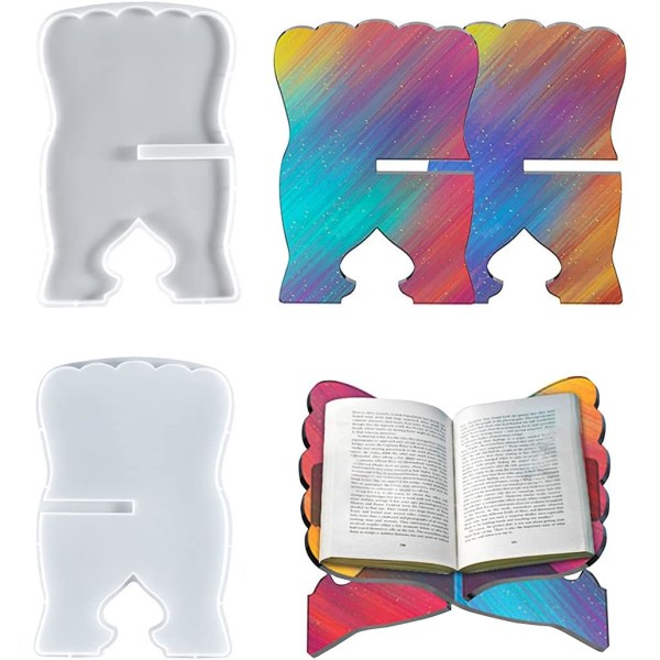 2 stk. Tablettlesestativ Silikonform Epoxy Resin Bokholder