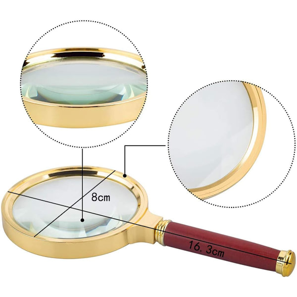 2-pack 10x fickförstoringsglas för hemmet, läsning och felsökning