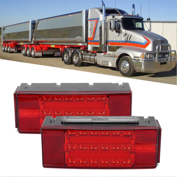 2 stk. LED Baklys IP68 Vanntett Rødt Baklys Universalt for Pickup Truck Båt DC12V