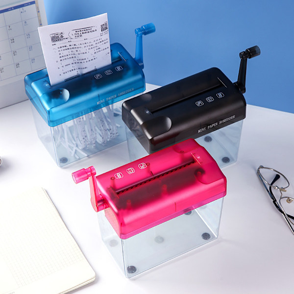 ##/Håndpapirshredder Bærbar Minishredder Manuell Shredder A6 Papirdokumenter##/
