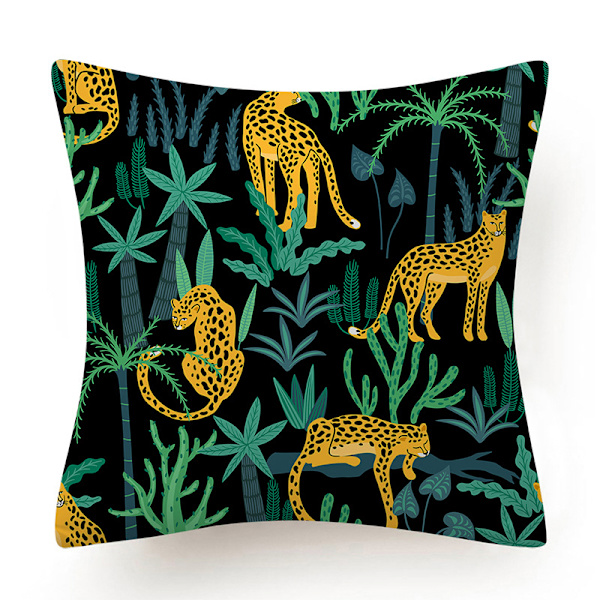 Jungle Tropiska Löv Kuddfodral Set om 4 Dekorativa Kuddfodral